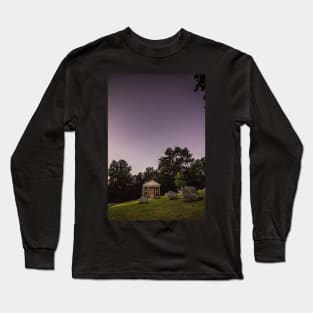 Clear starry night sky at Evans City Cemetery Chapel home of Night of the Living Dead 0375-A Long Sleeve T-Shirt